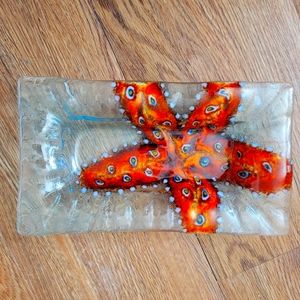Glass Tray Handmade Starfish Sea Star